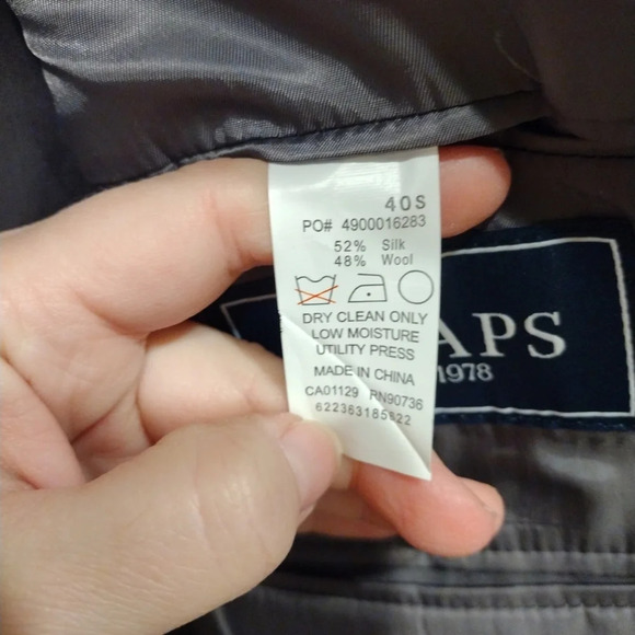 Chaps Men's Multicolor Hounds tooth Silk & Wool Blend Blazer Jacket Size 40S - Picture 7 of 9